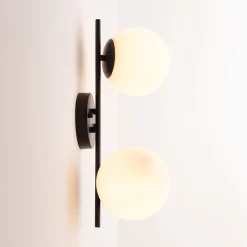 Aplique de pared doble bola cristal
