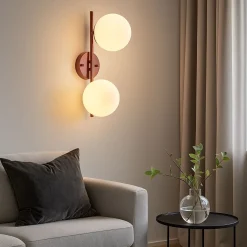 Aplique de pared doble bola cristal