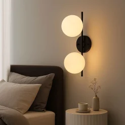 Aplique de pared doble bola cristal