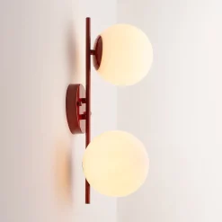 Aplique de pared doble bola cristal