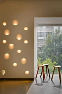 Aplique de pared empotrable circulo de escayola "MUR" - Ø 25cm - GU10 - Trimless/ Integración