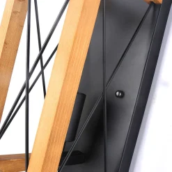 Aplique de pared en madera y metal, con cable y enchufe 