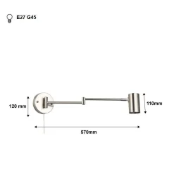 Aplique de pared extensible con enchufe
