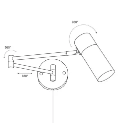Aplique de pared extensible con cable y enchufe