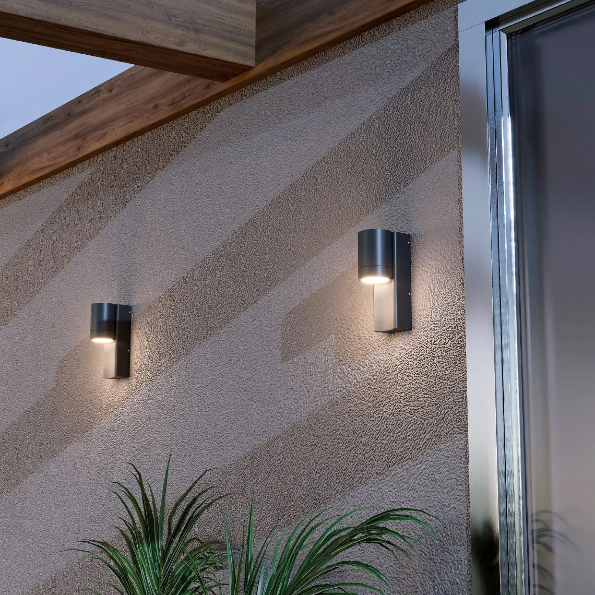 Aplique de pared exterior en aluminio "MALEY" - IP44 - GU10