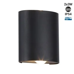 Aplique de pared exterior moderno LED bidireccional "Asas" - 6W - IP54