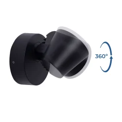 Aplique de pared exterior orientable