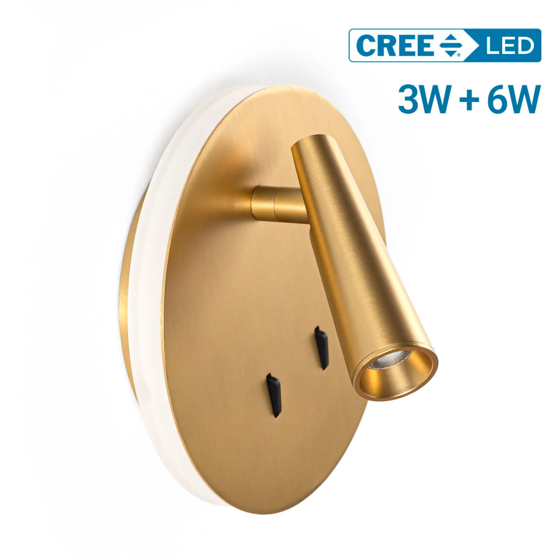 Aplique de pared "FELAM" - 3W + 6W - 2700K - CRI 85