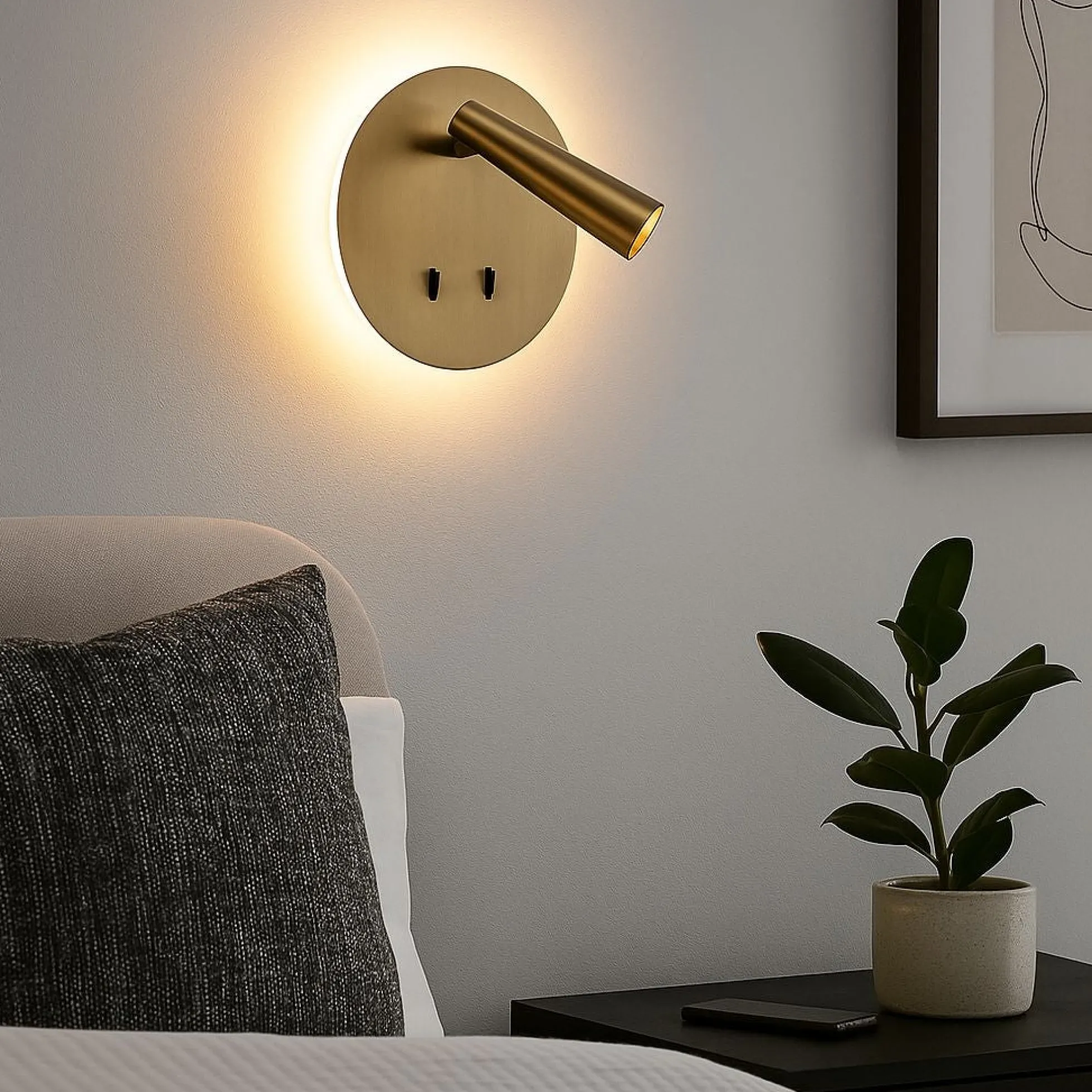 Aplique de pared "FELAM" - 3W + 6W - 2700K - CRI 85