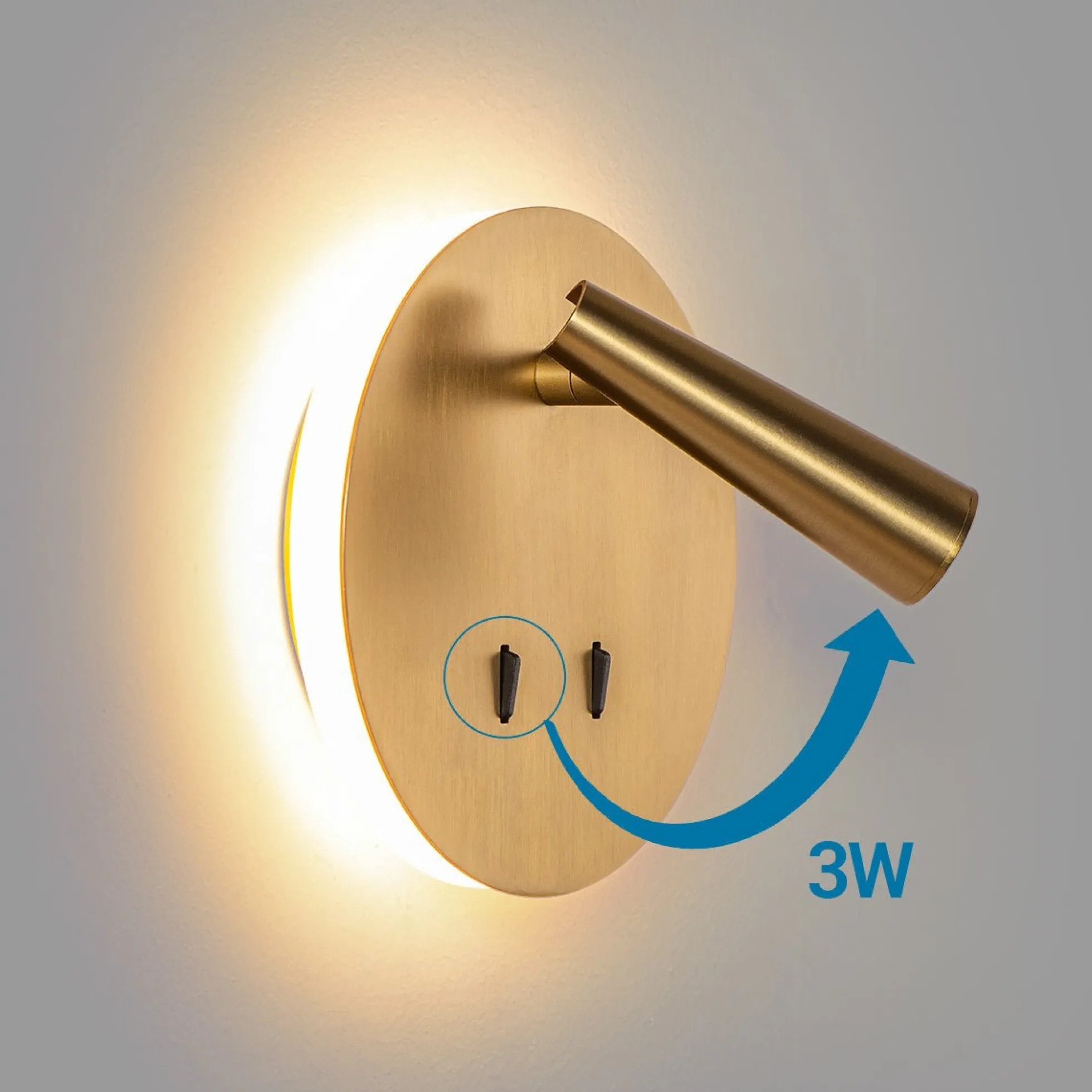 Aplique de pared "FELAM" - 3W + 6W - 2700K - CRI 85