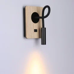 Aplique de pared flexible para lectura con puerto USB