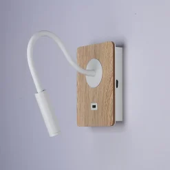 Aplique de pared flexible para lectura con puerto USB