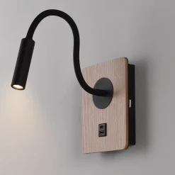 Aplique de pared flexible para lectura "LONDON" - Chip CREE - 3W - USB+USBC