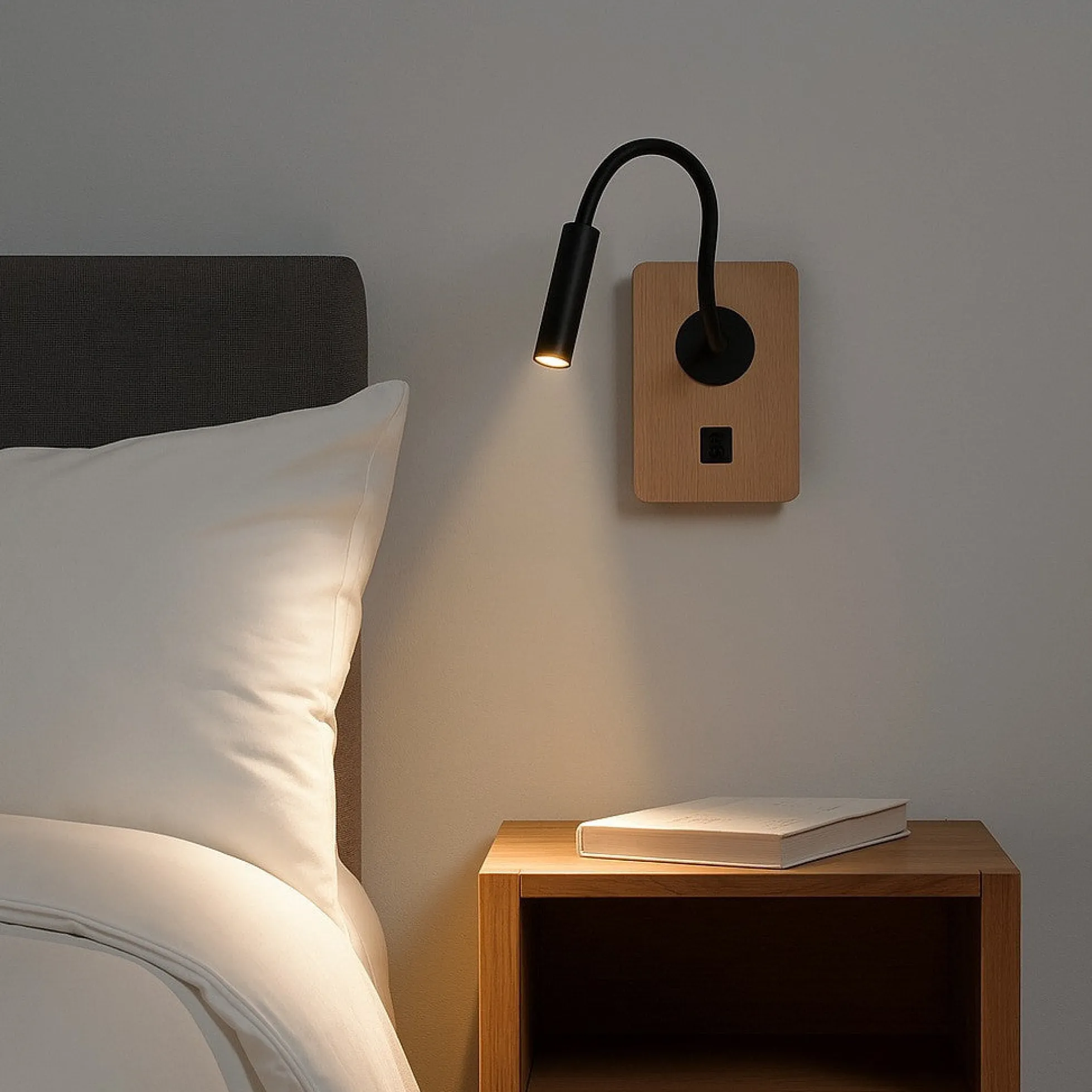 Aplique de pared flexible para lectura "LONDON" - Chip CREE - 3W - USB+USBC
