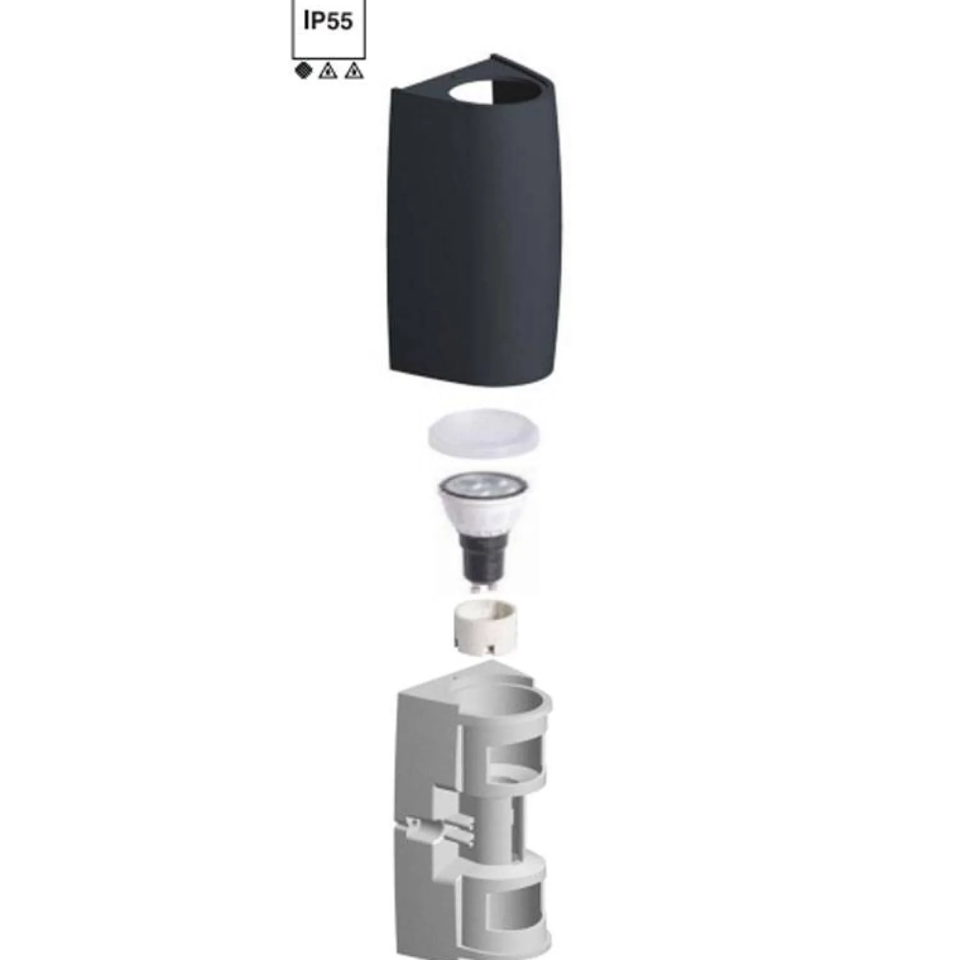 Aplique de pared FUMAGALLI "Marta 90-1" - GU10 - IP55 - 3,5W
