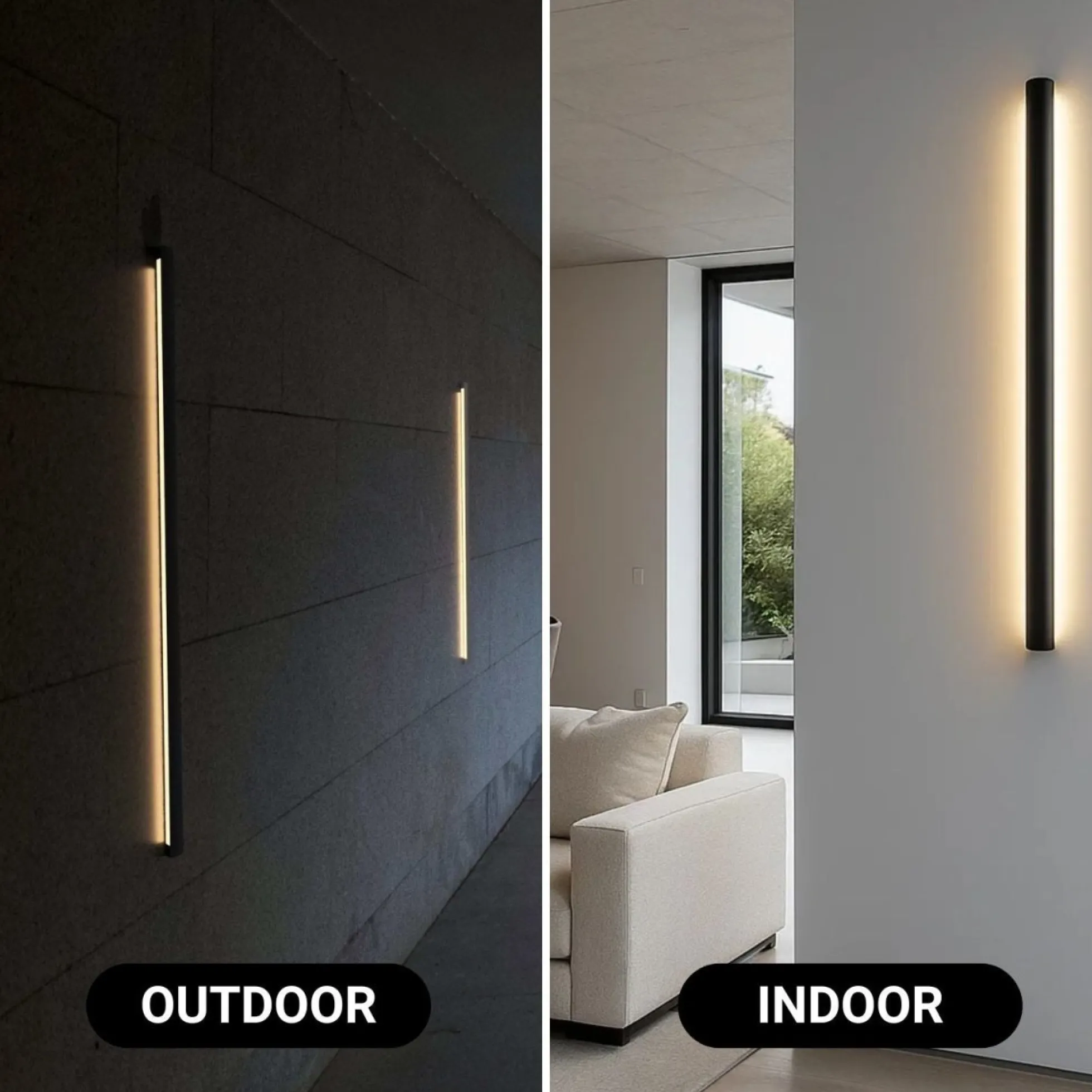 Aplique de pared interior/exterior - 22W - 2700K - 1100mm - IP65