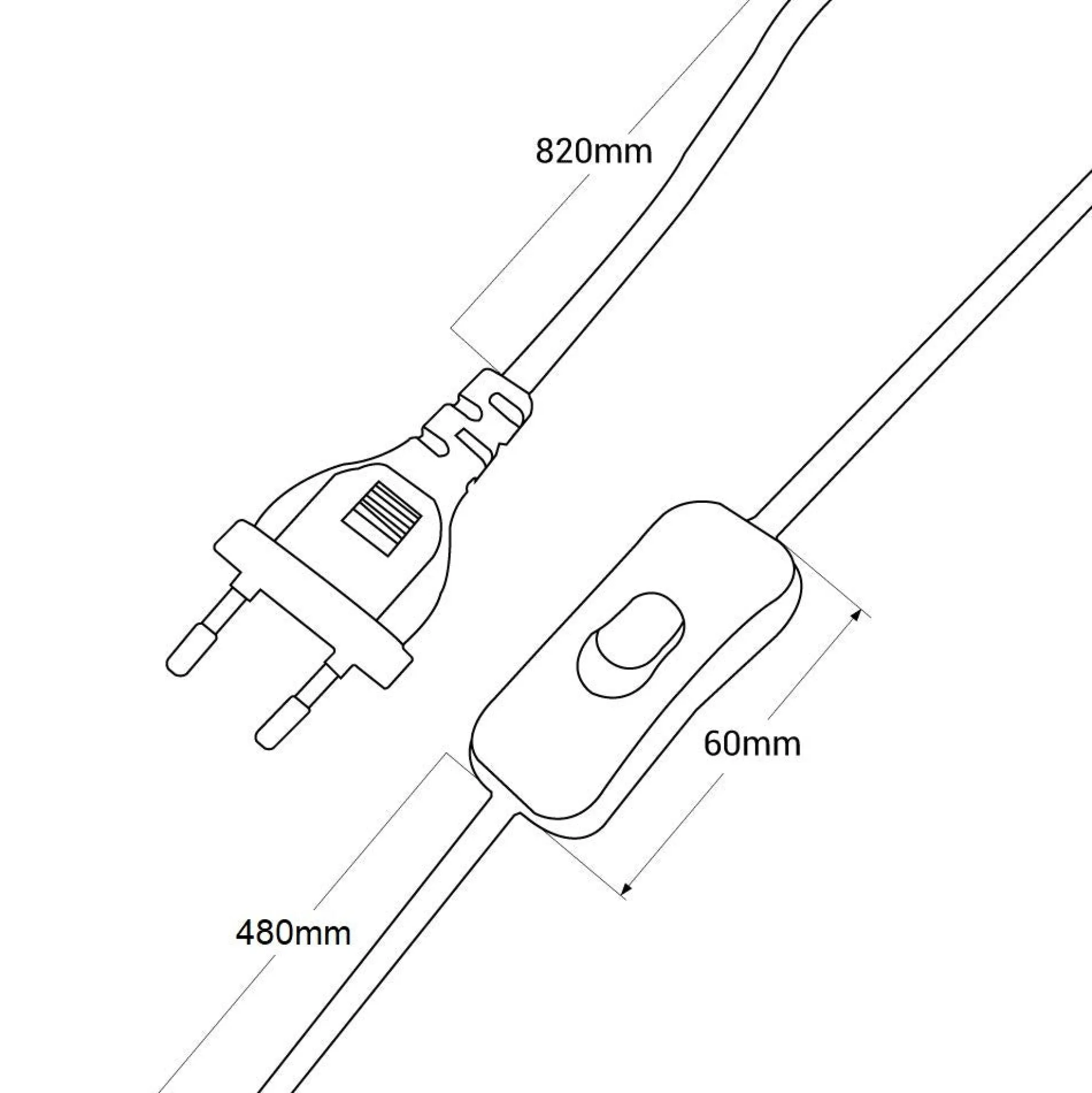 Aplique de pared interior orientable "Ben" con cable y enchufe - E27