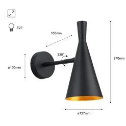 Aplique de pared interior orientable estilo nórdico
