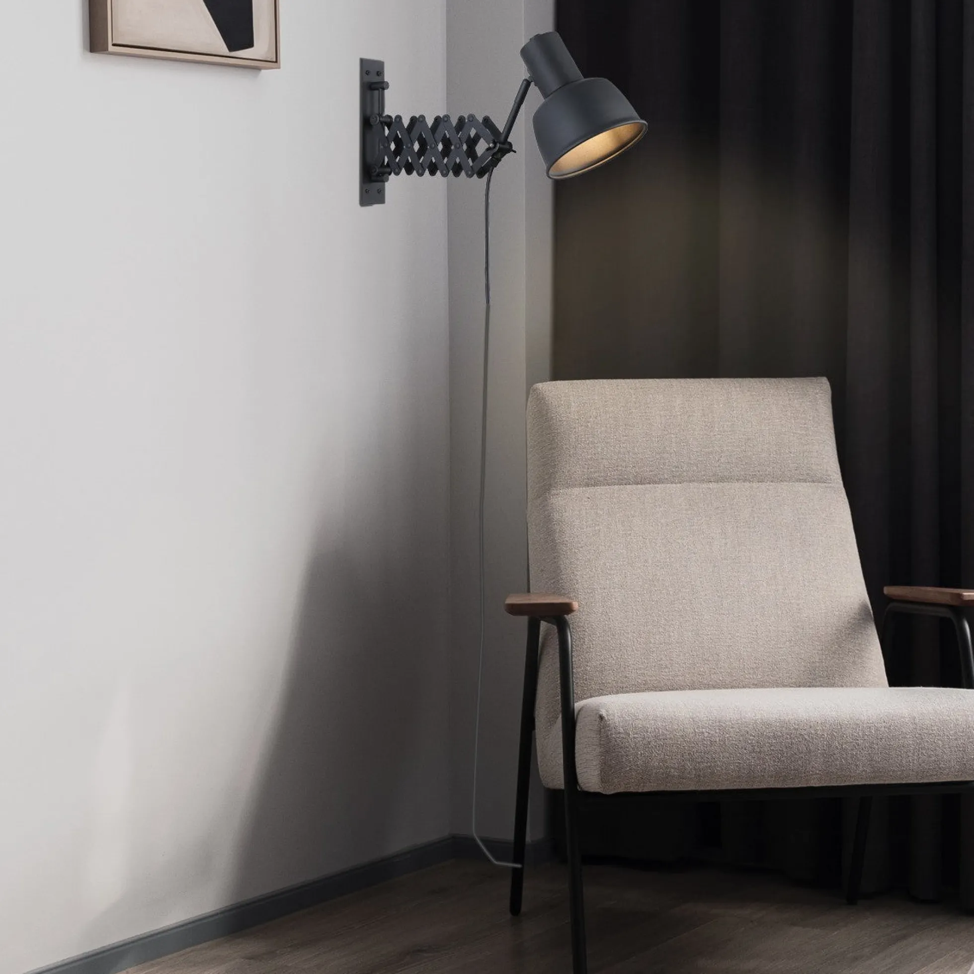 Aplique de pared interior vintage con fuelle "ROMA" - E27