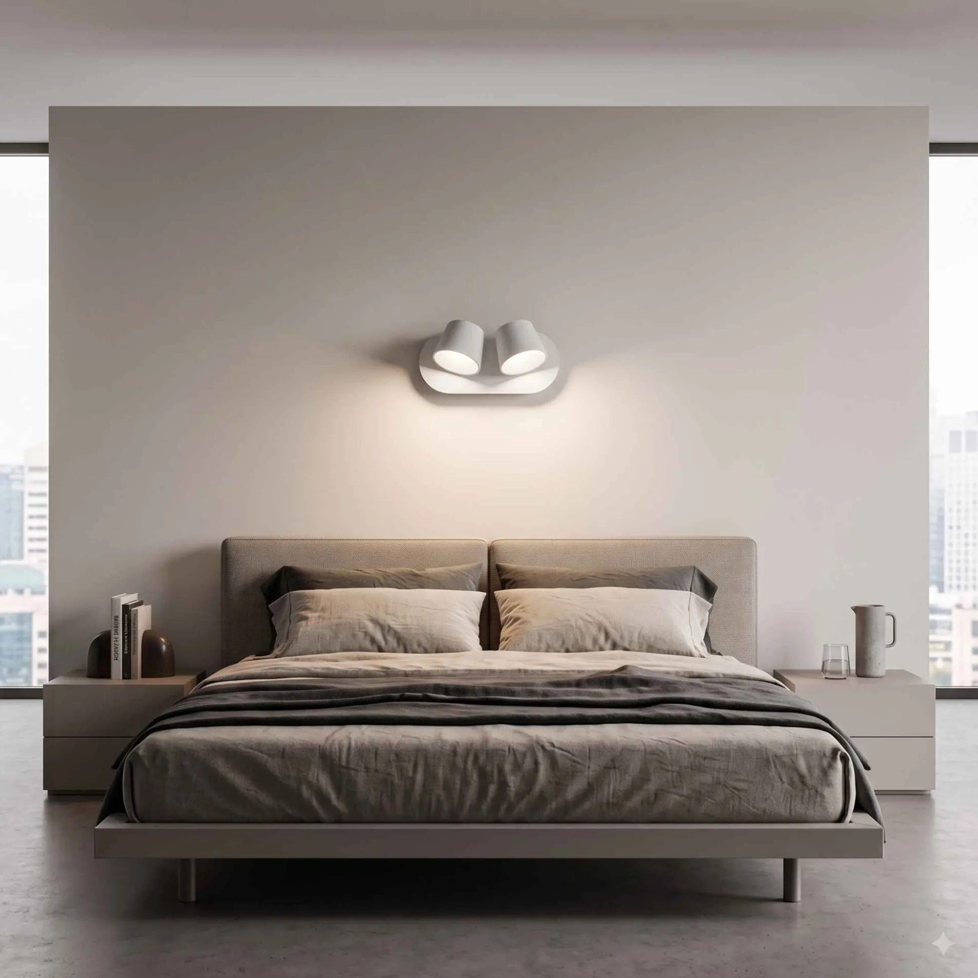 Aplique de pared LED doble "KOP-2" orientable 12W