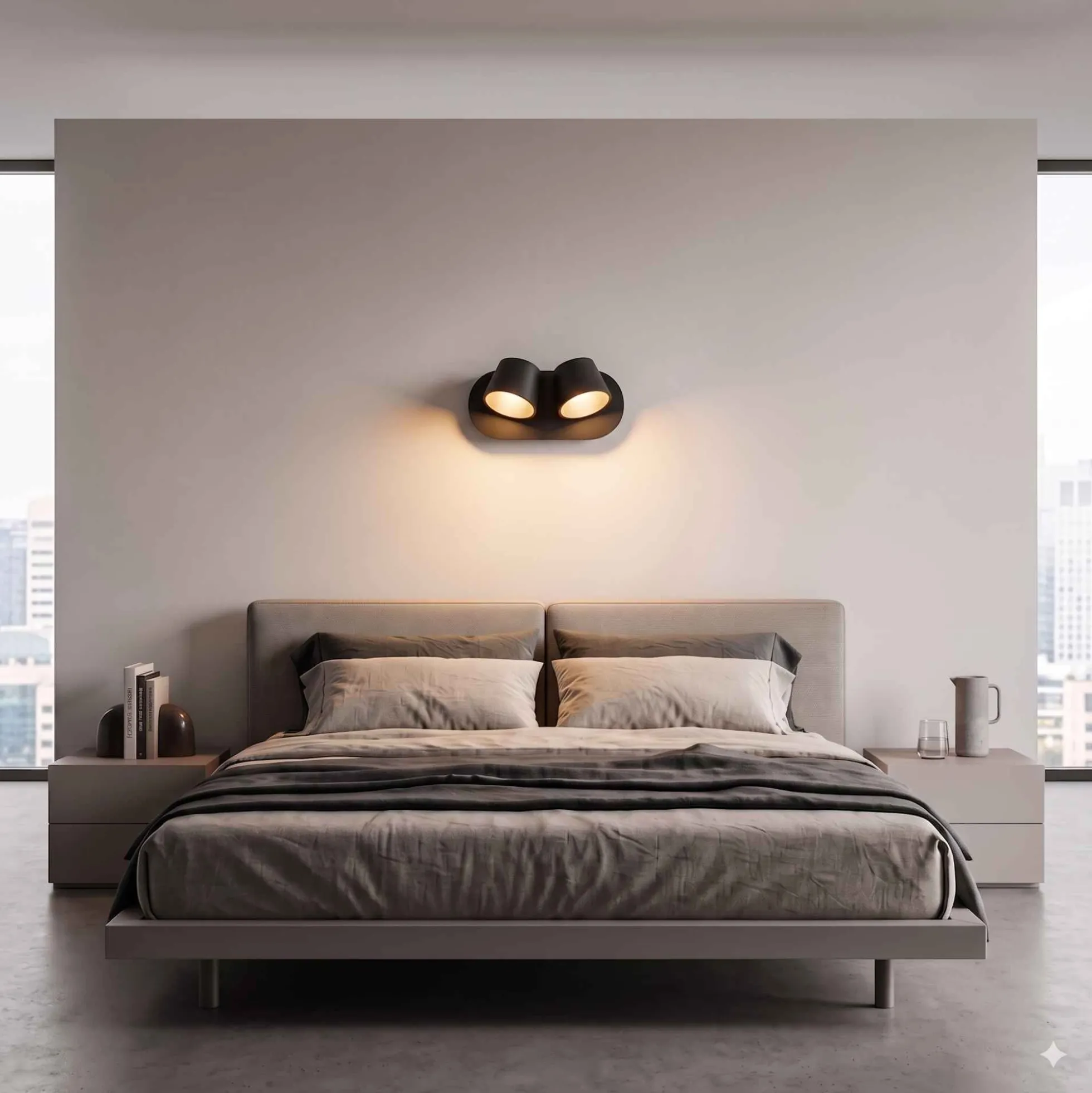 Aplique de pared LED doble "KOP-2" orientable 12W