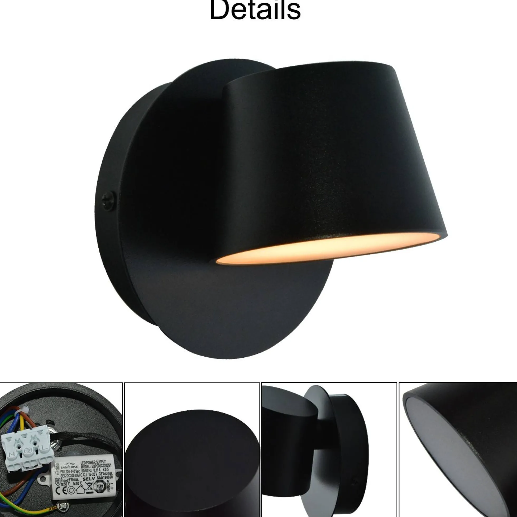 Aplique de pared LED "KOP" orientable 6W