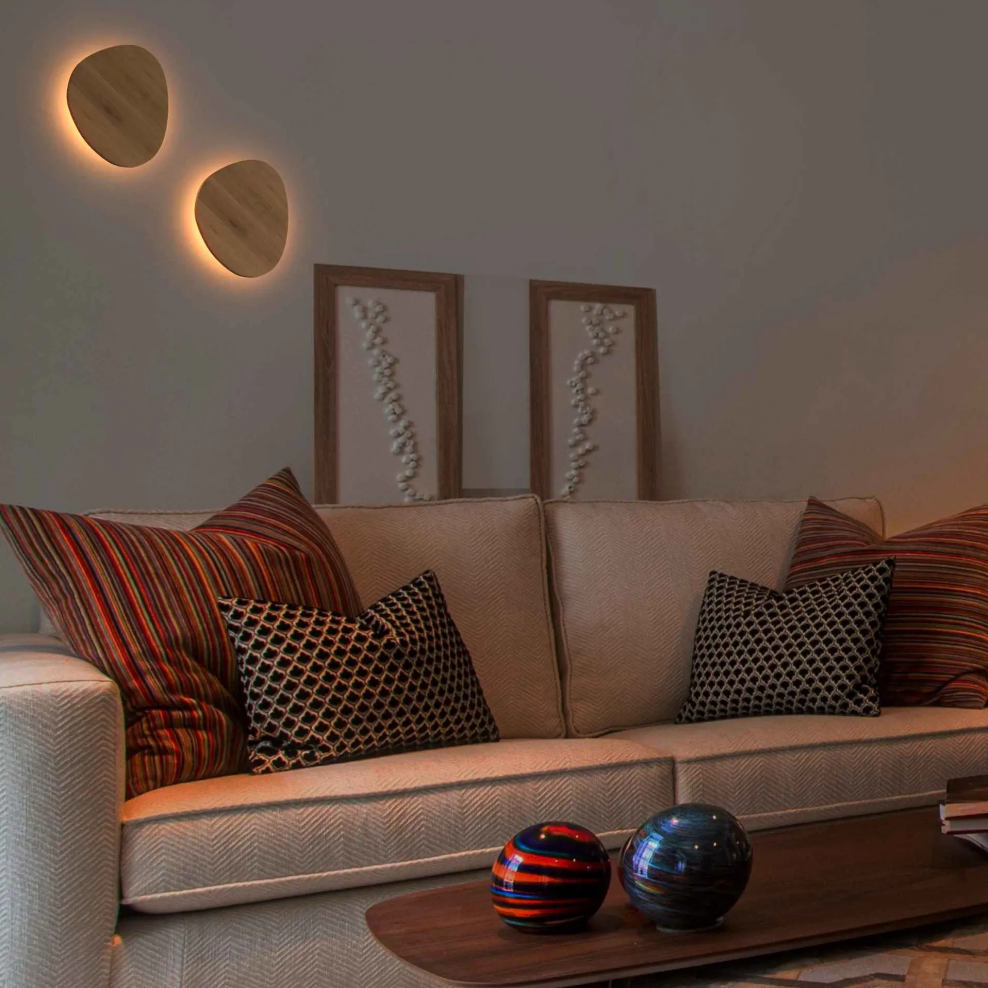 Aplique de pared madera "Eclipse 3" 8W - Luz cálida