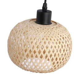 Aplique de pared madera y mimbre