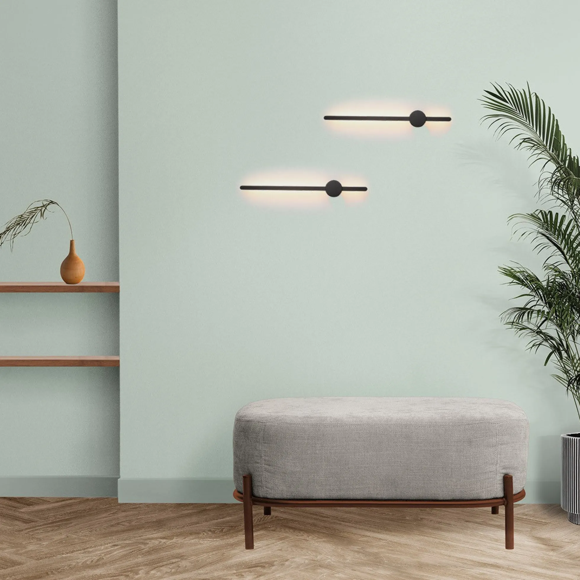 Aplique de pared minimalista lineal "MARKEL" 10W - Blanco Cálido