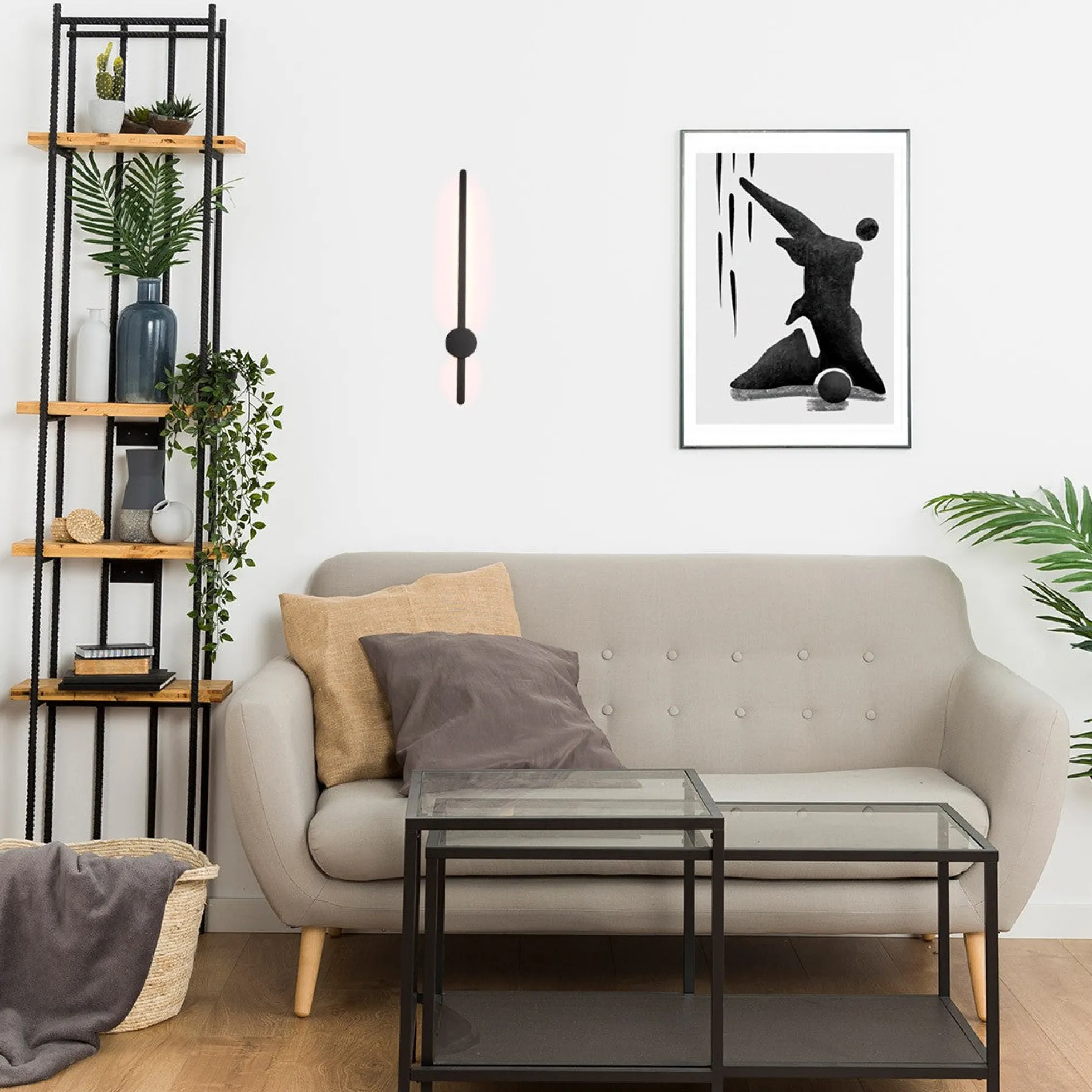 Aplique de pared minimalista lineal "MARKEL" 10W - Blanco Cálido