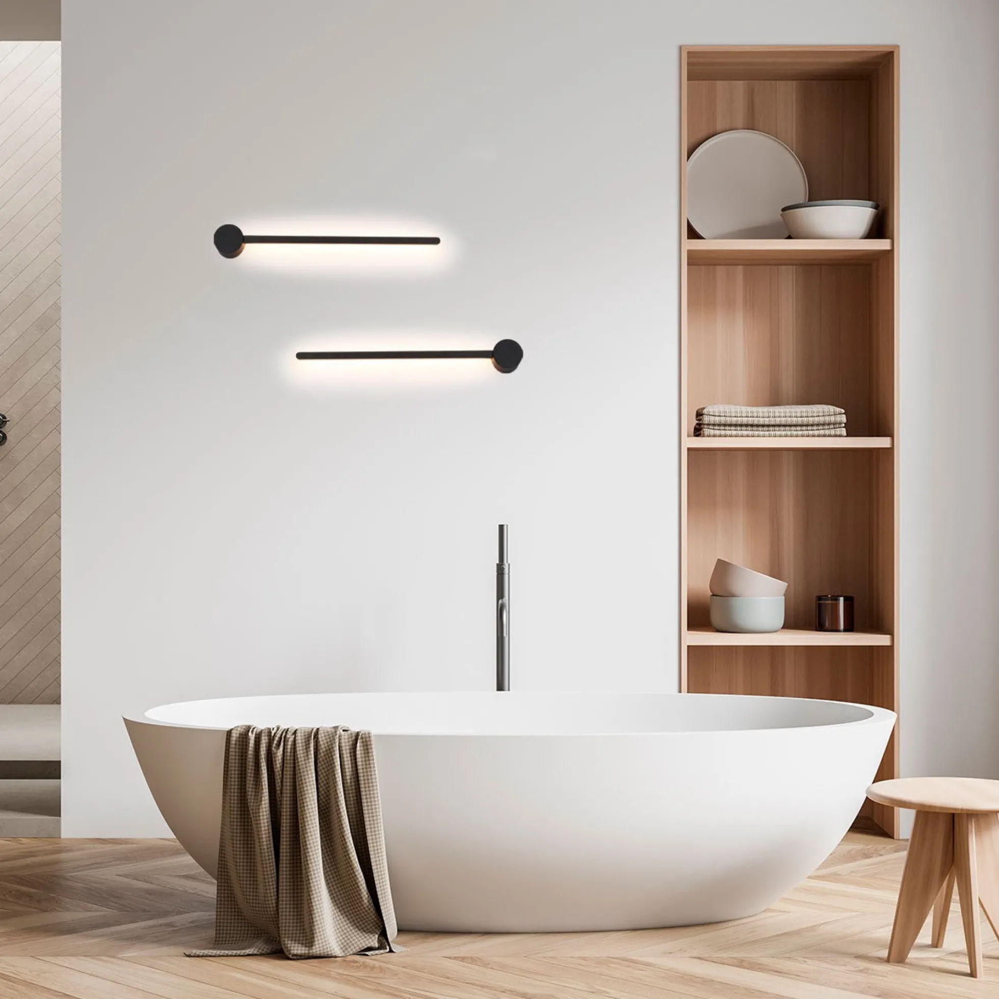 Aplique de pared minimalista lineal "KENDA" 10W - Blanco Cálido