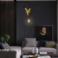 Aplique de pared Muflón Dorado