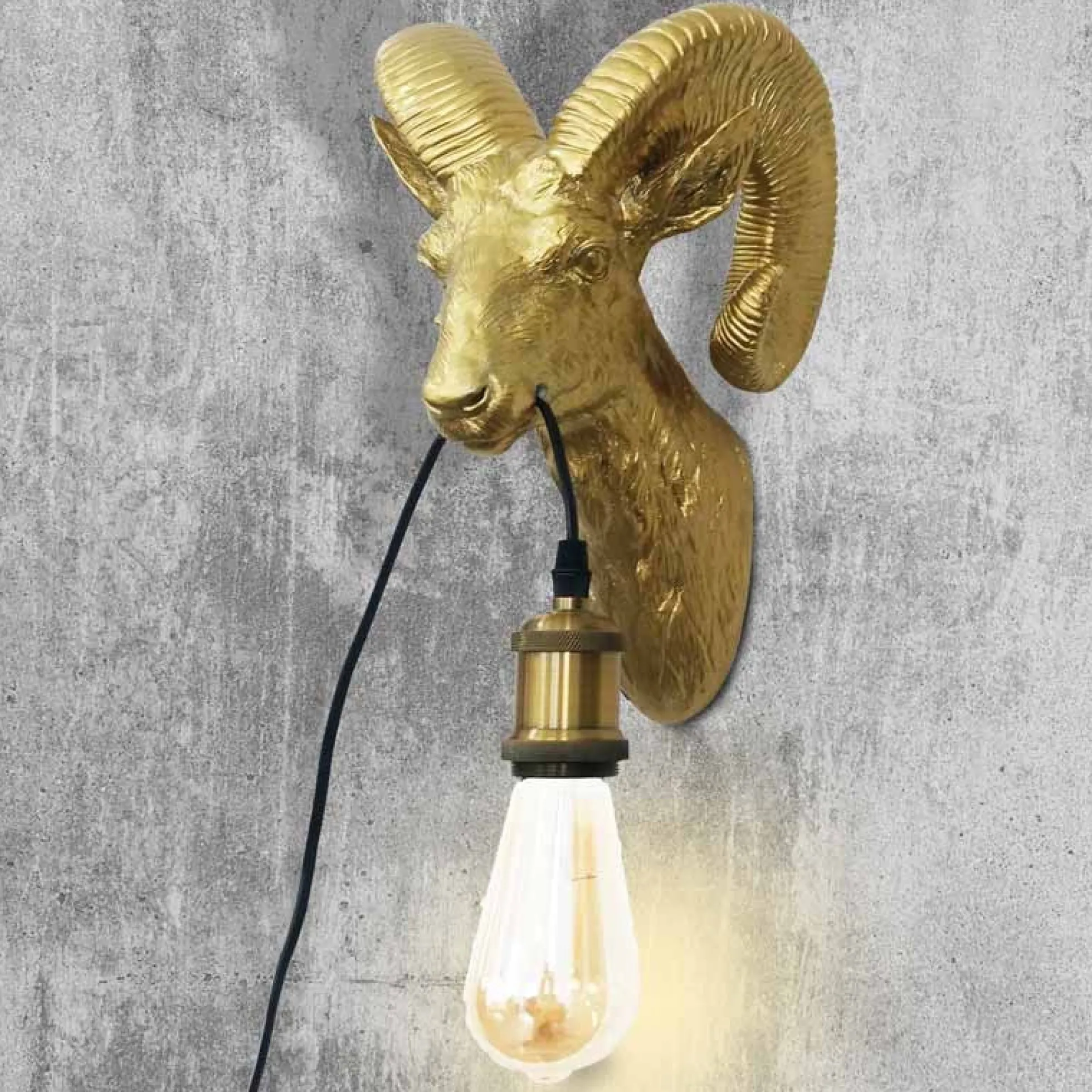 Aplique de pared Muflón Dorado "Capris" E27
