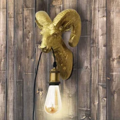 Aplique de pared Muflón Dorado