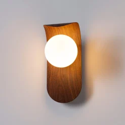Aplique de pared "NARA" - Efecto madera - G9
