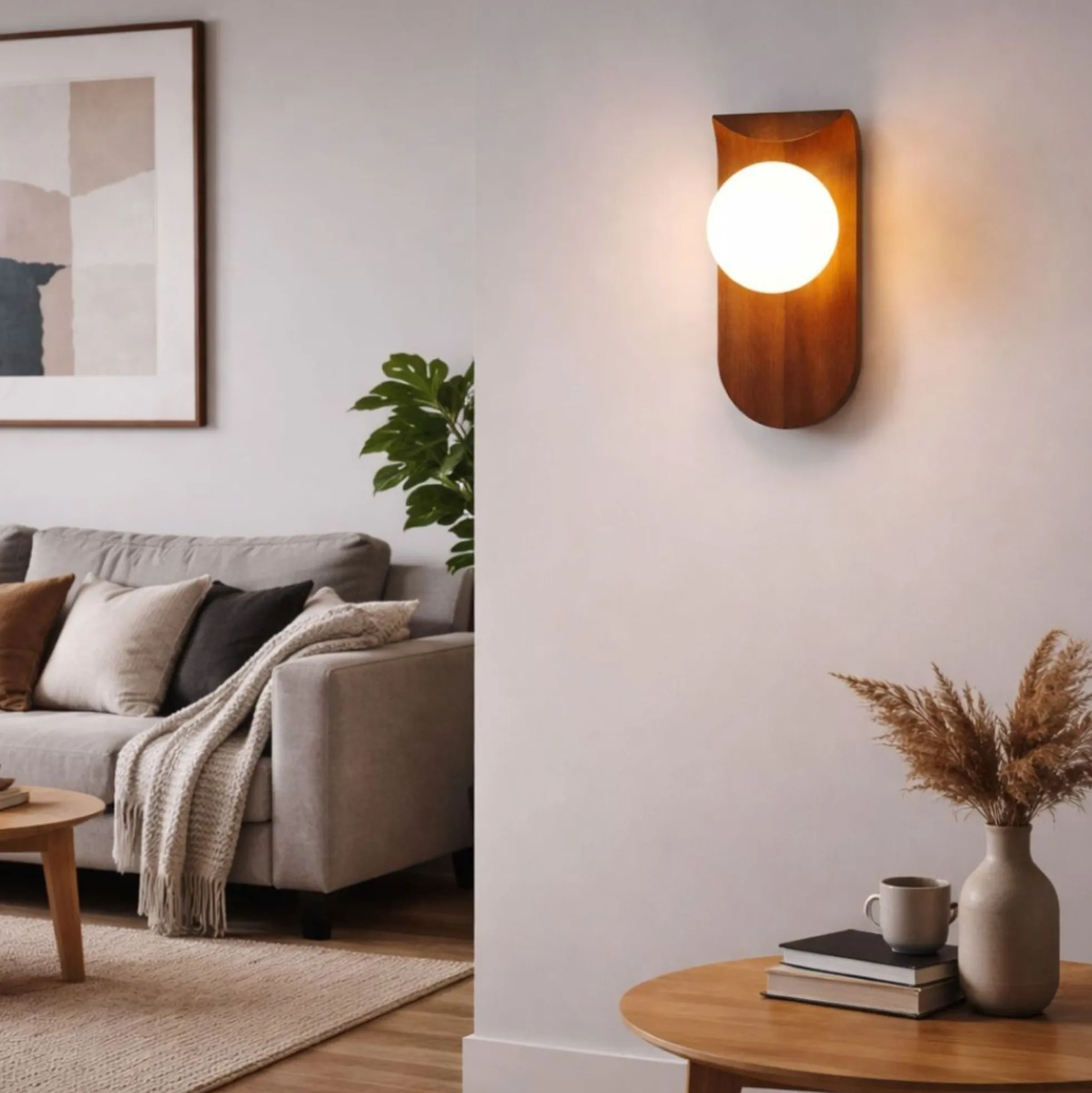 Aplique de pared "NARA" - Efecto madera - G9