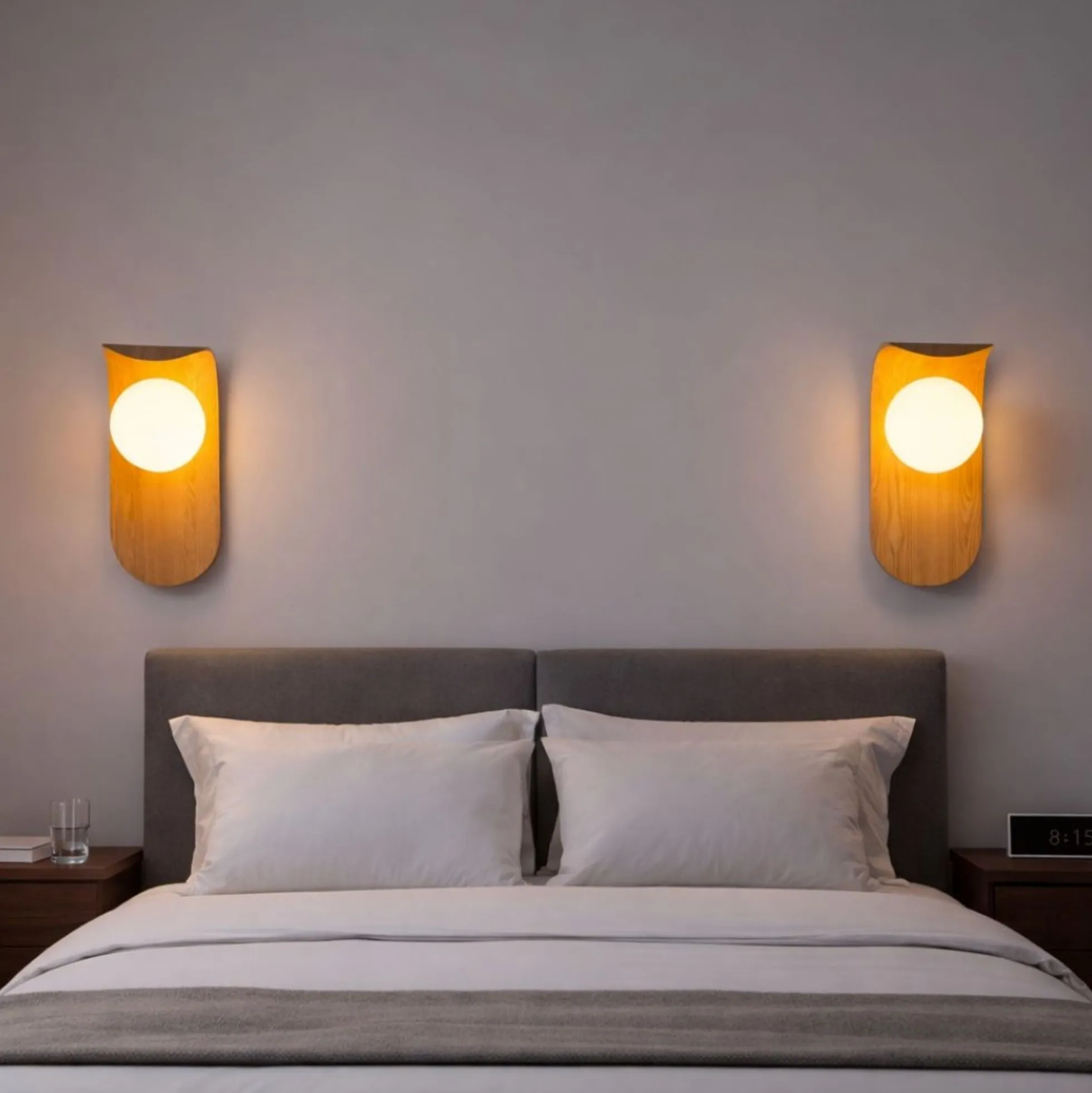 Aplique de pared "NARA" - Efecto madera - G9