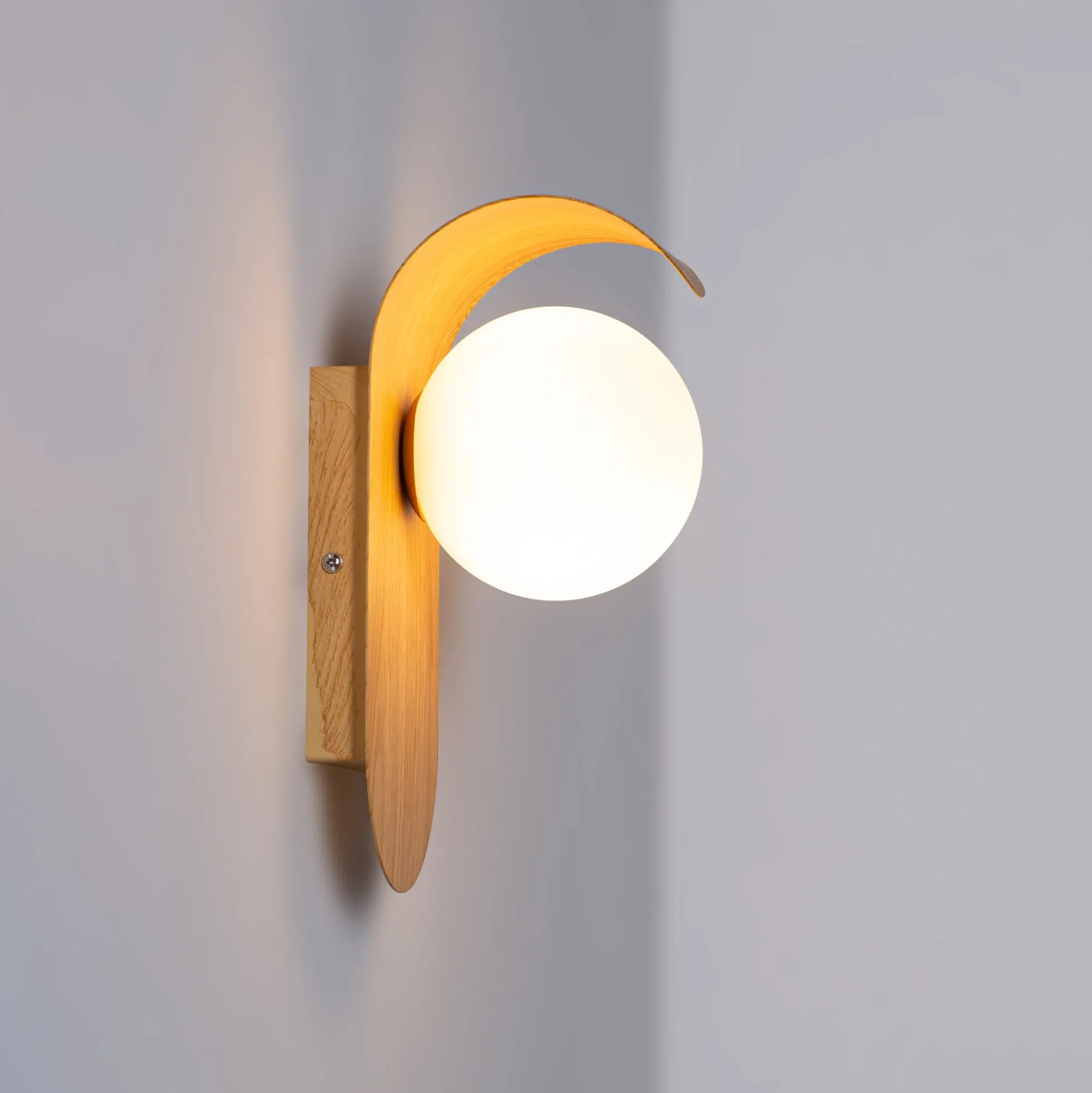 Aplique de pared "NARA" - Efecto madera - G9