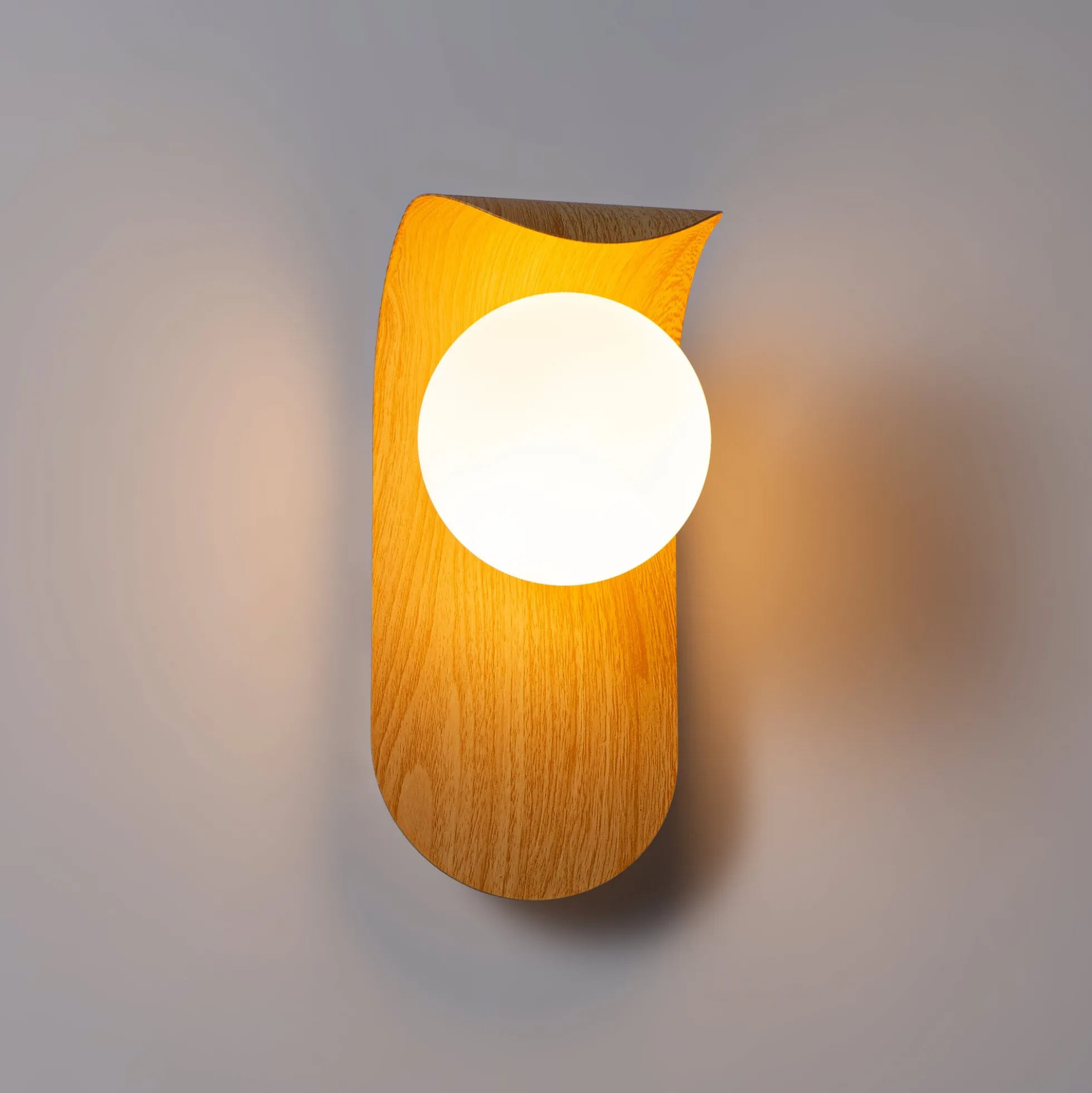 Aplique de pared "NARA" - Efecto madera - G9