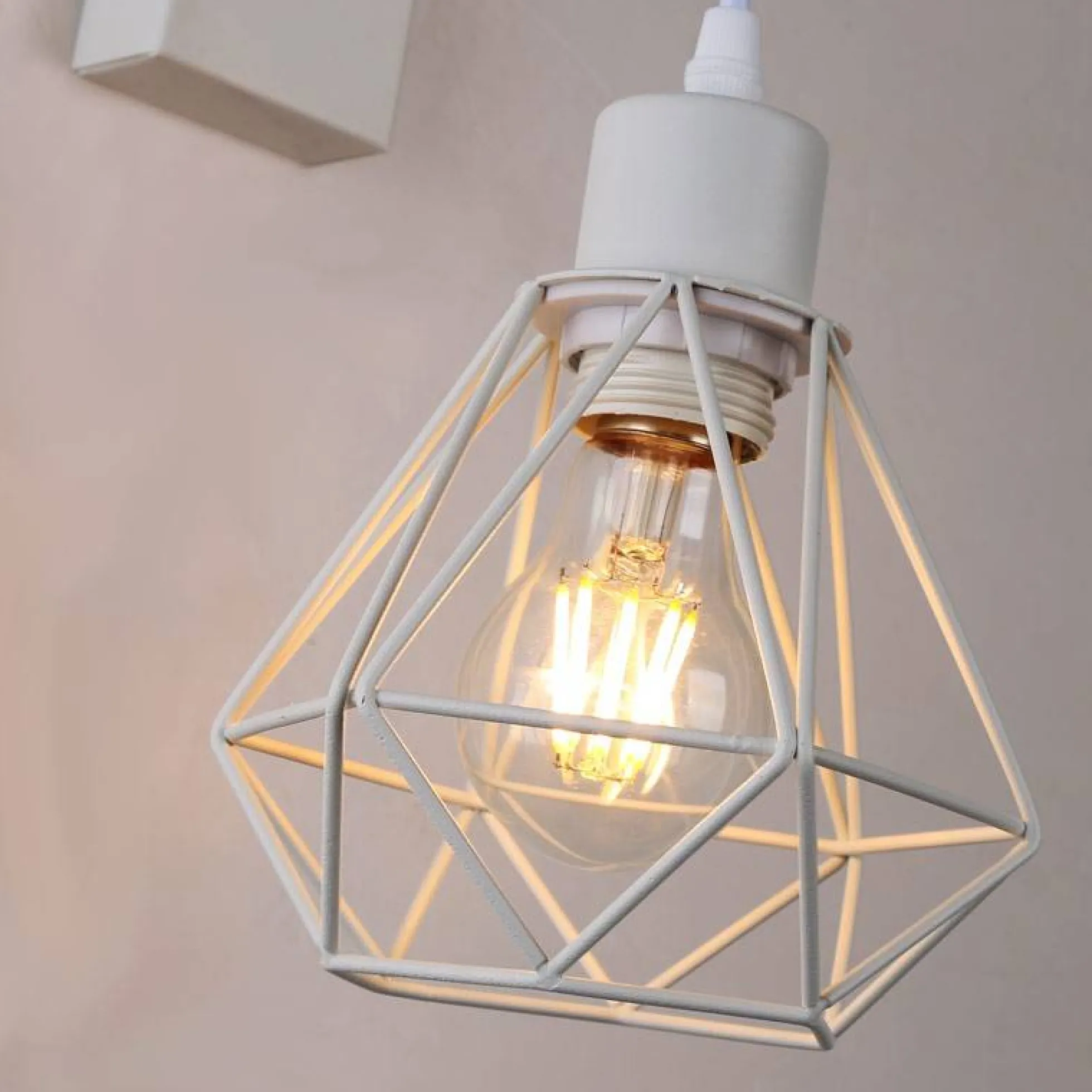 Aplique de pared nórdico jaula "RODEN" - Madera y metal