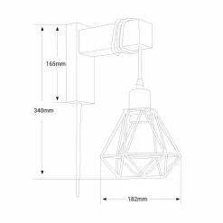 Aplique de pared nórdico jaula