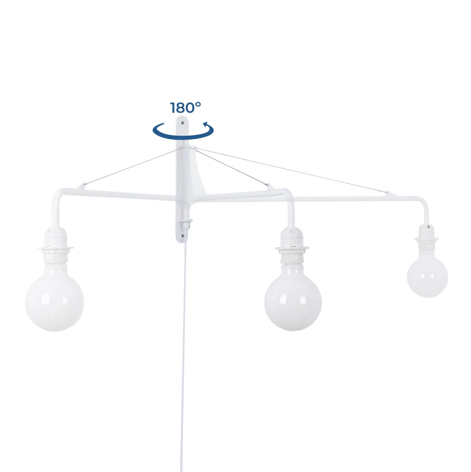 Aplique de pared orientable con cable y enchufe "Pitt"