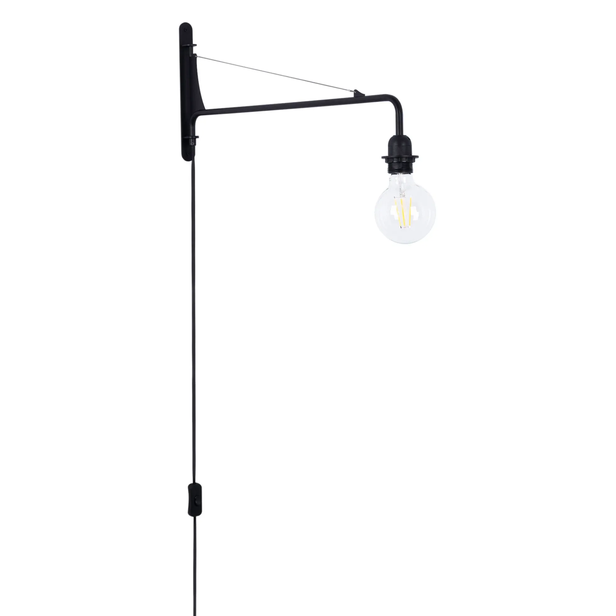 Aplique de pared orientable con cable y enchufe "Pitt"
