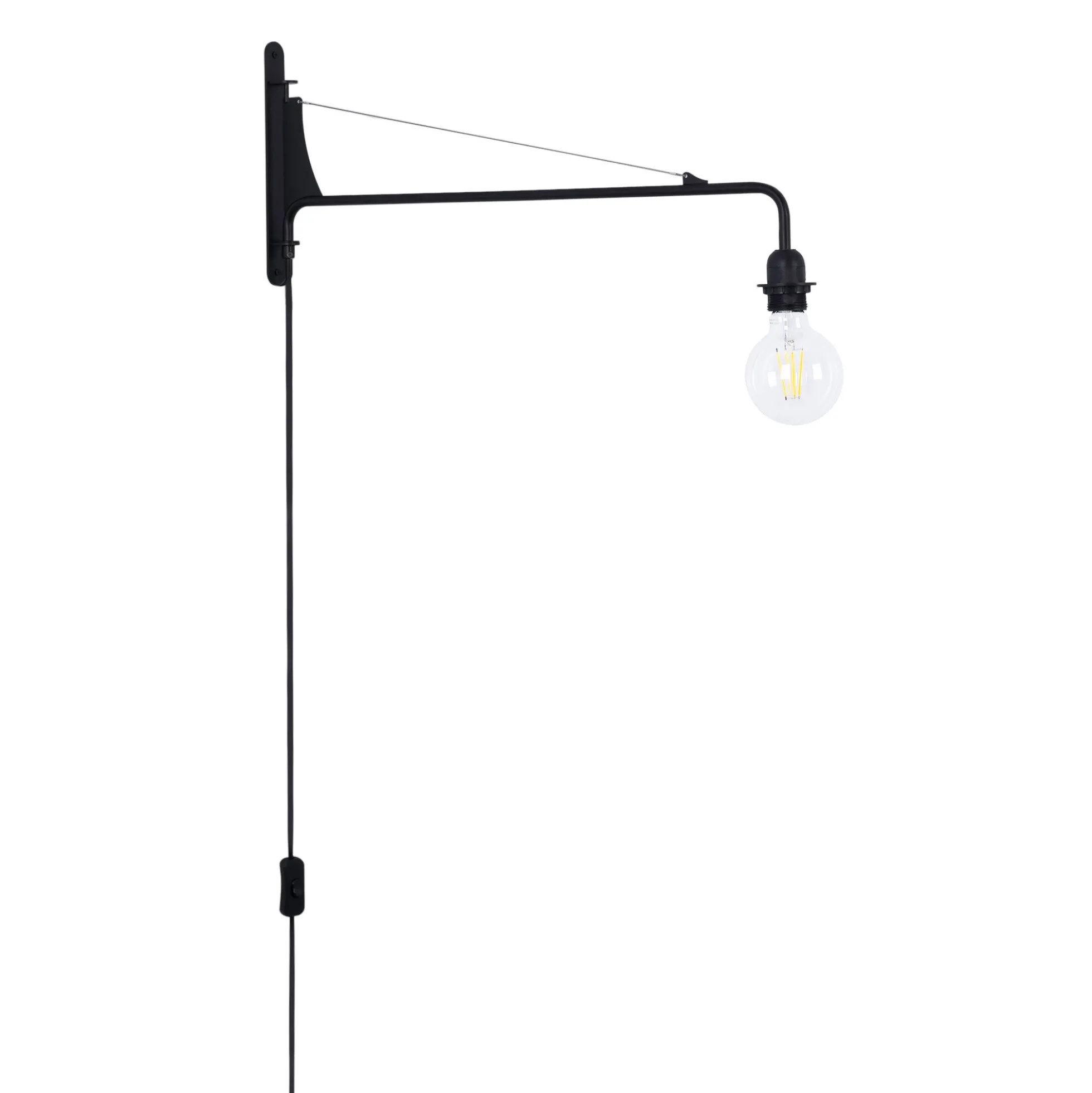 Aplique de pared orientable con cable y enchufe "Pitt"