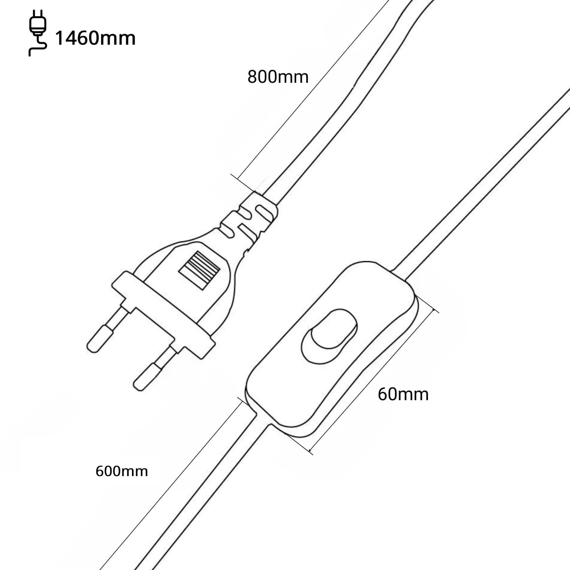 Aplique de pared orientable "PETTI" con cable y enchufe - E27