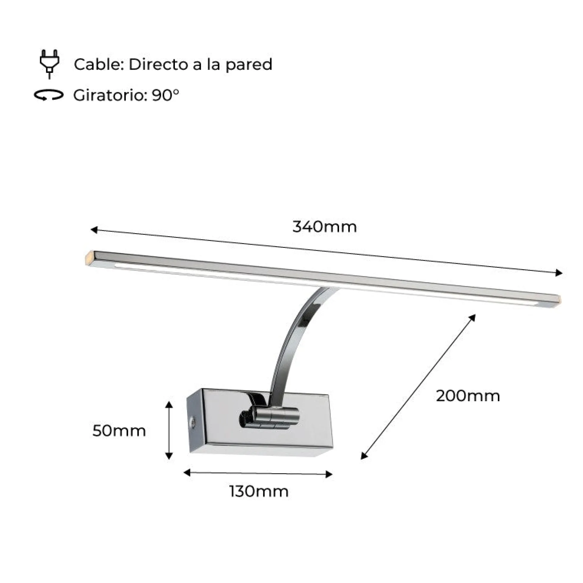 Aplique de pared para iluminación de cuadros LED 6W ajustable