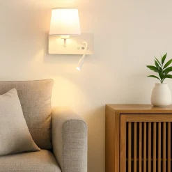 Aplique de pared para lectura "TARAN" - Con foco LED orientable y puerto USB  - E27 + 3W