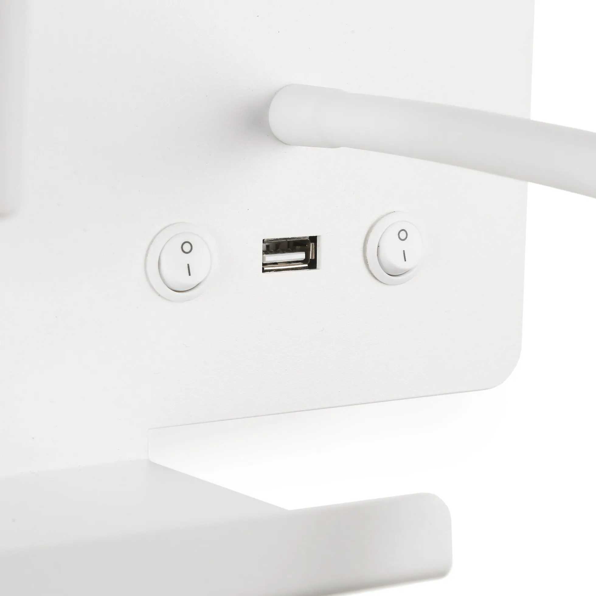 Aplique de pared para lectura "TARAN" - Con foco LED orientable y puerto USB - E27 + 3W