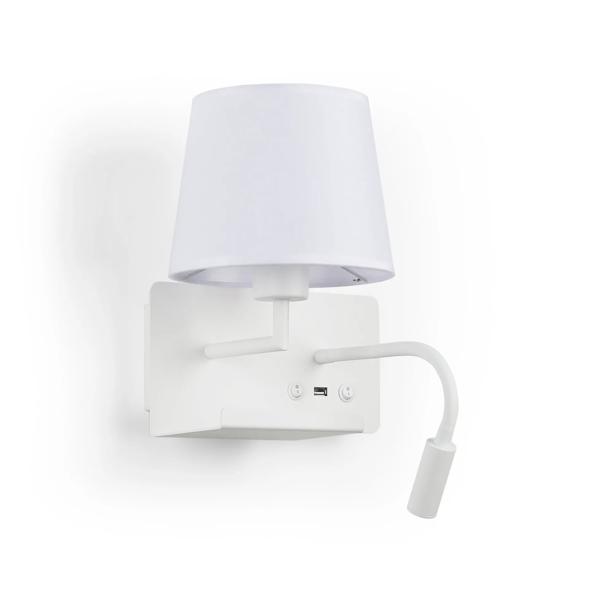 Aplique de pared para lectura "TARAN" - Con foco LED orientable y puerto USB - E27 + 3W