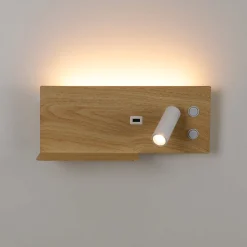 Aplique de pared para lectura con puerto USB 